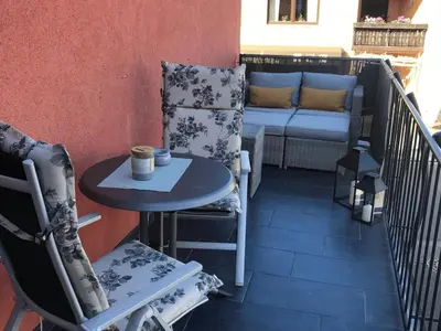 Ein Sitzbereich in der Unterkunft Weingut Marx - Rotes Haus