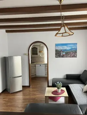Ein Sitzbereich in der Unterkunft Ferienhaus mit Balkon Koblenz am Rhein