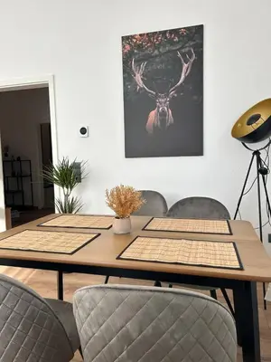 Ein Sitzbereich in der Unterkunft Lahnblick Deluxe
