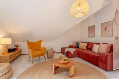 Ein Sitzbereich in der Unterkunft Pure Chi Suite I Eifelsteig I Canvas I Balcony