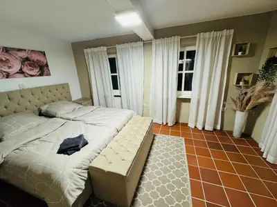 Ein Bett oder Betten in einem Zimmer der Unterkunft Waterfront Living Koblenz