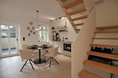 Küche/Küchenzeile in der Unterkunft Mosel-Herz Trier Ferienhaus