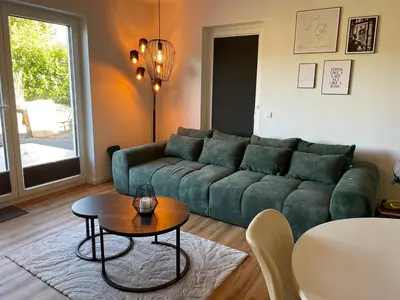 Ein Sitzbereich in der Unterkunft Landhaus Eifelliebe