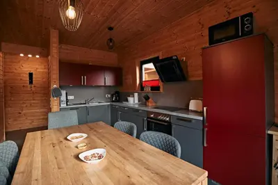 Küche/Küchenzeile in der Unterkunft Ferienhaus Nina am Riedener Waldsee