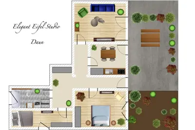 Grundriss der Unterkunft Elegant Eifel Studio I Hiking I Kitchen I Terrace