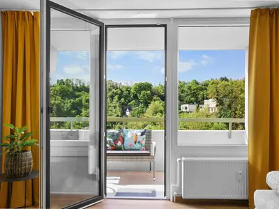 Ein Balkon oder eine Terrasse in der Unterkunft Living bei Höchst