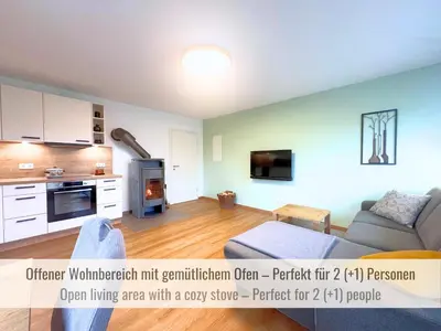Küche/Küchenzeile in der Unterkunft Kamin-Apartment Bodanum mit eigener Terrasse - naturnahe Ortsrandlage - VDSL - 10 min zum Nürburgring
