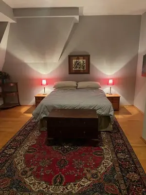 Ein Bett oder Betten in einem Zimmer der Unterkunft Rheinblick Apartment