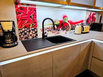 Küche/Küchenzeile in der Unterkunft Ferienwohnung Krause Deluxe