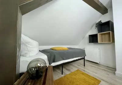 Ein Bett oder Betten in einem Zimmer der Unterkunft Charmantes Haus mit Terrasse