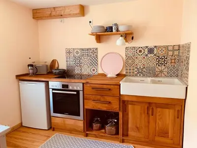 Küche/Küchenzeile in der Unterkunft Der 5. Raum - Ferienwohnung und Entspannung