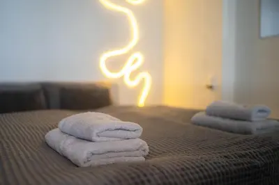 Ein Bett oder Betten in einem Zimmer der Unterkunft Modernes Apartment in Neuwied
