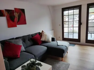 Ein Sitzbereich in der Unterkunft FeWo mit Terrasse