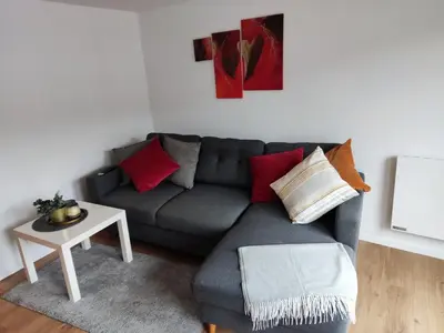 Ein Sitzbereich in der Unterkunft FeWo mit Terrasse