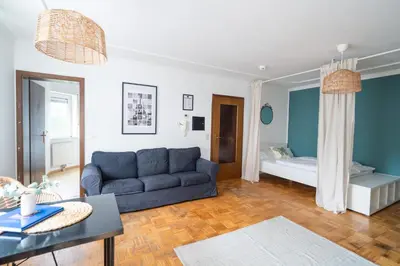 Ein Bett oder Betten in einem Zimmer der Unterkunft Wohnung Koblenz Metternich nähe Uni und BWZK