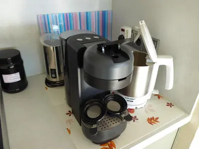 Kaffee-/Teezubehör in der Unterkunft Ferienwohnung Stefi, magischer Ausblick, Schwimmbad-Sauna in Lahnstein