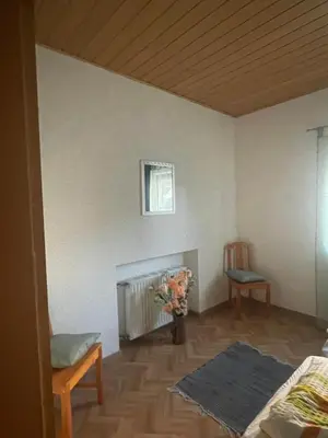 Ein Bett oder Betten in einem Zimmer der Unterkunft Ferienwohnung mit Aussicht