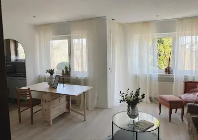 Ein Sitzbereich in der Unterkunft Ferienwohnung Daun
