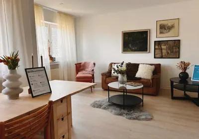 Ein Sitzbereich in der Unterkunft Ferienwohnung Daun