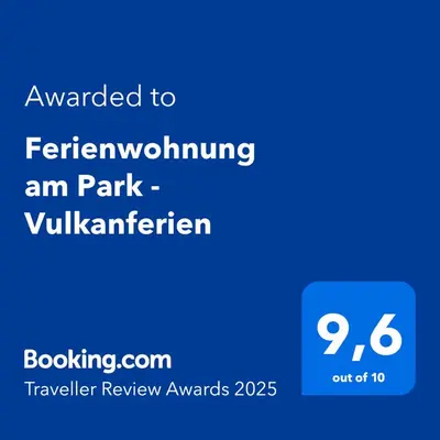 Ein Zertifikat, Auszeichnung, Logo oder anderes Dokument, das in der Unterkunft Ferienwohnung am Park - Vulkanferien ausgestellt ist