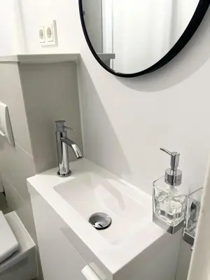 Ein Badezimmer in der Unterkunft Gemütliches Studio in Korlingen