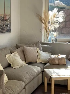 Ein Sitzbereich in der Unterkunft Wohlfühlnest im Ahornweg, Ferienwohnung