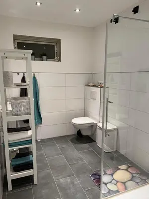 Ein Badezimmer in der Unterkunft Wohlfühlnest im Ahornweg, Ferienwohnung