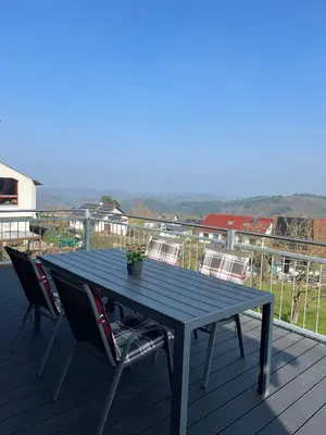 Ein Balkon oder eine Terrasse in der Unterkunft Haus mit Aussicht
