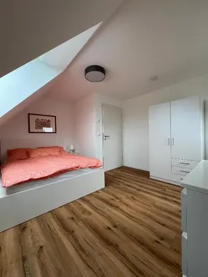 Ein Bett oder Betten in einem Zimmer der Unterkunft Haus mit Aussicht
