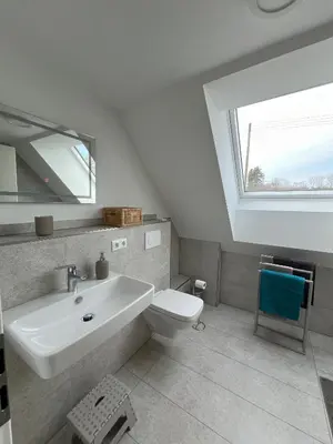 Ein Badezimmer in der Unterkunft Haus mit Aussicht