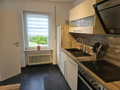 Küche/Küchenzeile in der Unterkunft Ferienwohnung Saarglück