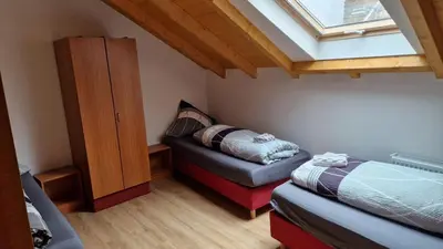 Ein Bett oder Betten in einem Zimmer der Unterkunft Ruhiges Stadthaus in Bingen am Rhein
