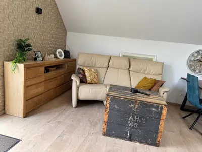 Ein Sitzbereich in der Unterkunft Modernes Appartement am Luisenhof