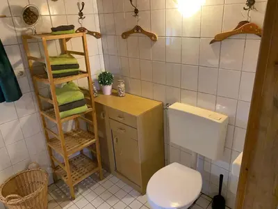 Ein Badezimmer in der Unterkunft Ferienhaus Vogelnest Damscheid Nähe Oberwesel Mittelrhein