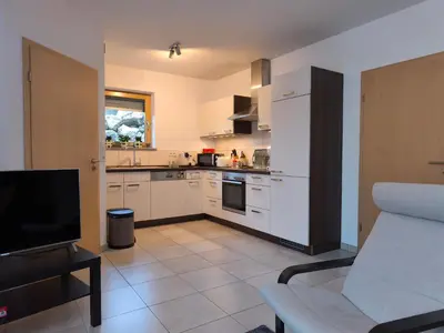 Küche/Küchenzeile in der Unterkunft Ferienwohnung Ries am Weinberg