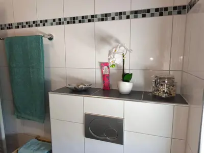 Küche/Küchenzeile in der Unterkunft Ferienwohnung Ries am Weinberg