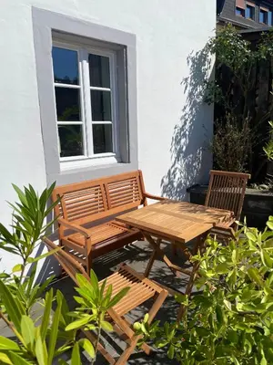 Ein Garten an der Unterkunft Ferienhaus Schiefertraum