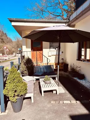 Ein Balkon oder eine Terrasse in der Unterkunft Ferienwohnung am Ruwer-Hochwald-Radweg, Fewo 2