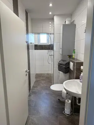 Ein Badezimmer in der Unterkunft Helenes Ferienwohnung