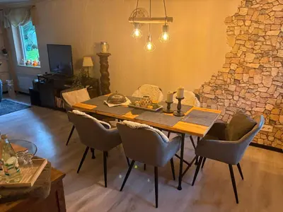 Ein Sitzbereich in der Unterkunft Steffis Hochwaldidyll