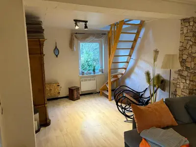 Ein Sitzbereich in der Unterkunft Steffis Hochwaldidyll