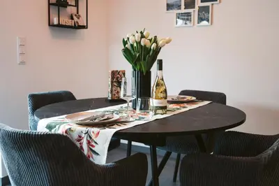 Ein Sitzbereich in der Unterkunft Apartment Alte Schule Zell