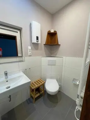 Ein Badezimmer in der Unterkunft Moselbleibe Mainzer