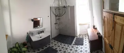 Ein Badezimmer in der Unterkunft Kleinstadtidyll