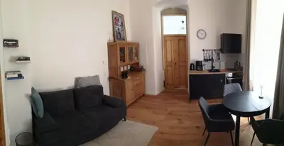Ein Sitzbereich in der Unterkunft Kleinstadtidyll