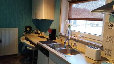 Küche/Küchenzeile in der Unterkunft Ferienwohnung Thielen