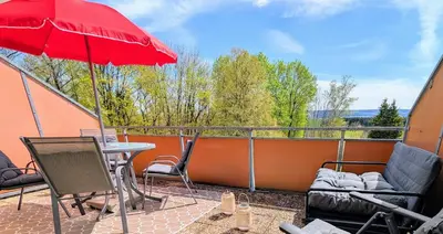 Ein Balkon oder eine Terrasse in der Unterkunft Seeblick