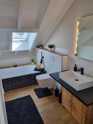Küche/Küchenzeile in der Unterkunft Ferienhaus Eifelsteig Krimihauptstadt Hillesheim