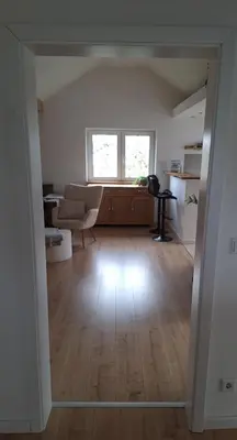 Ein Sitzbereich in der Unterkunft Ferienwohnung Vulkaneifel