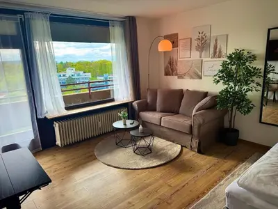 Ein Sitzbereich in der Unterkunft Peak11 Fewo- Panorama View Lahnstein Pool & Sauna